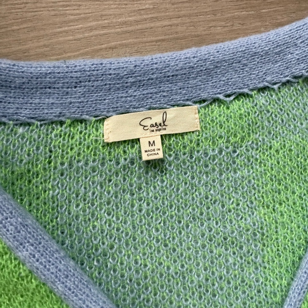 Easel Green and Blue Checkered Cardigan - Picture 2 of 7
